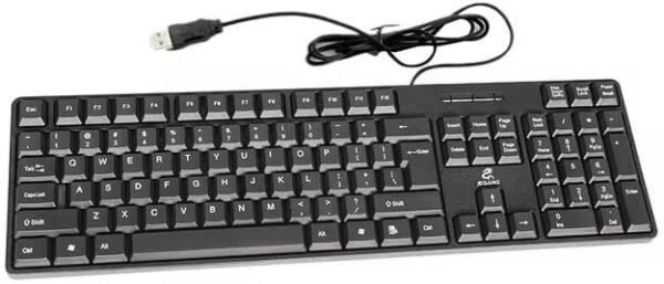 Wired USB Keyboard and Mouse Combo Set, Full-Size Layout, Black - Image 4