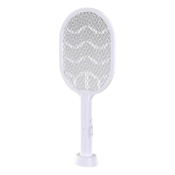 Electric Mosquito Swatter & Killer Super-Bright LED Light to Zap in Dark 3-Layer Safety Mesh Safe to Touch, Fly Killer & Bug Zapper Racket (white) - Image 2