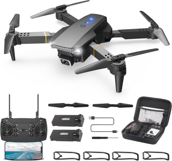 E99 Foldable Drone with 8K HD Dual Camera, Obstacle Avoidance, Altitude Hold, and Compact Design.(Multicolour)