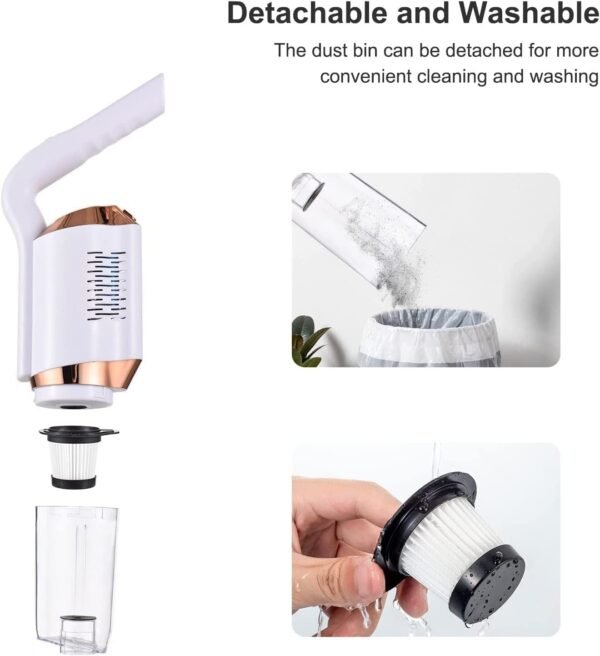 3-in-1 Cordless Stick Vacuum Cleaner with Attachments, Handheld Convertible, White - Image 6