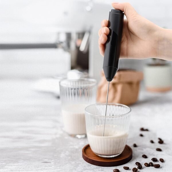 Electric Milk Frother Handheld - Portable Foam Maker, Stainless Steel Whisk with Stand, for Coffee, Lattes, Cappuccinos, Hot Chocolate - Image 7