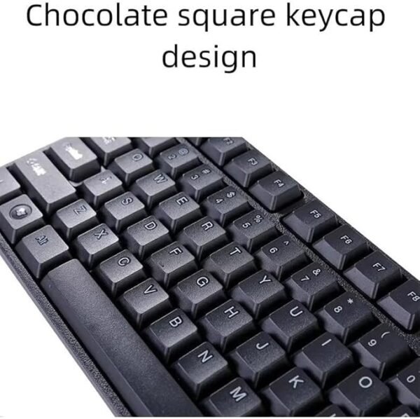 Wired USB Keyboard and Mouse Combo Set, Full-Size Layout, Black - Image 6