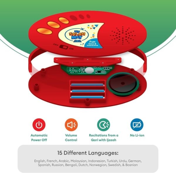 Islamic Electronic Smart Prayer Mat For Kids, Engaging Interactive Learning in 10 Speaking Languages, 36 active keys, Fun and Educational Gift - Image 6