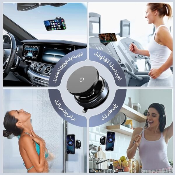 Vacuum Suction Magnetic Car Phone Holder, 360° Rotatable & Folding Phone Mount with Strong Grip, Hands-Free Use in Car, Gym, Home - Image 6