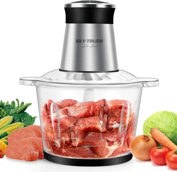 Electric Food Chopper and Meat Grinder, 2L Capacity, 500W, Stainless Steel - Image 2