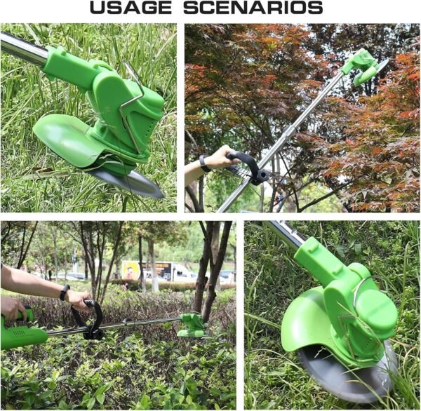 Electric Lawn Mower Li-ion Battery Cordless Grass Trimmer Auto Release Household Portable Garden Home Trimming Machine for Gardening Green - Image 8