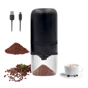 Coffee Grinder Electric Automatic Coffee Grinder مطحنة قهوة Coffee Bean Grinder Wireless w/Cleaning Brush and Removable Bowl, Adjustable Grinder Machine Setting and Rechargeable -Black