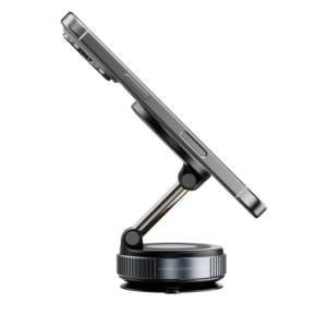 Wireless Phone Charger Mount, Vacuum Suction Base, Multi-Angle Adjustable, Aluminium Alloy, Black