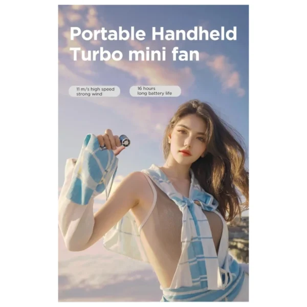 NAIECO Handheld Turbo Fan mini portable,With Power Bank [6H Max Cooling Time], Small Pocket Fan For Travel/Outdoor/Home/Office. - Image 5
