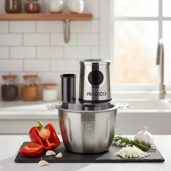 NAIECO 1000W Meat Grinder Electric, Food Processor 3L Stainless Steel Meat Blender Food Chopper for Meat, Meat Mincer with Stainless Steel 4 Blades (1000W, 3L) - Image 4