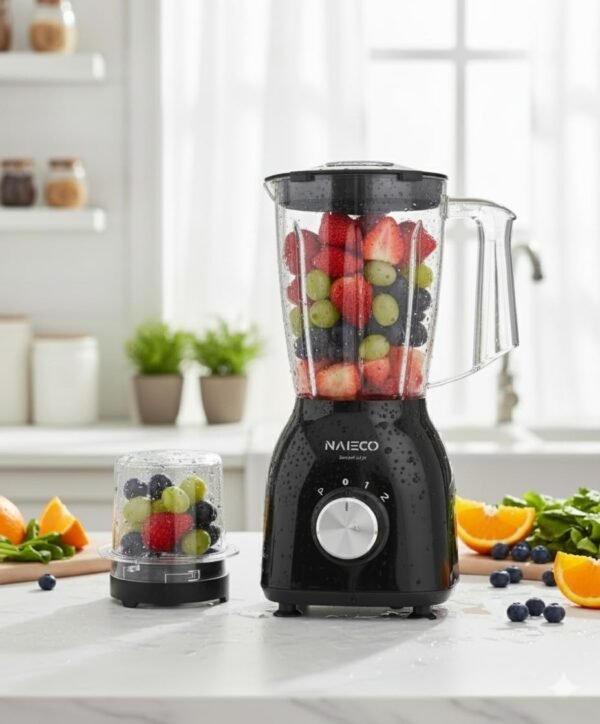NAIECO Blender 800W Blender/Smoothie Maker 1.5L With Multi Mill, Black - Image 2