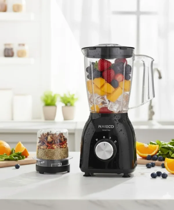 NAIECO Blender 800W Blender/Smoothie Maker 1.5L With Multi Mill, Black