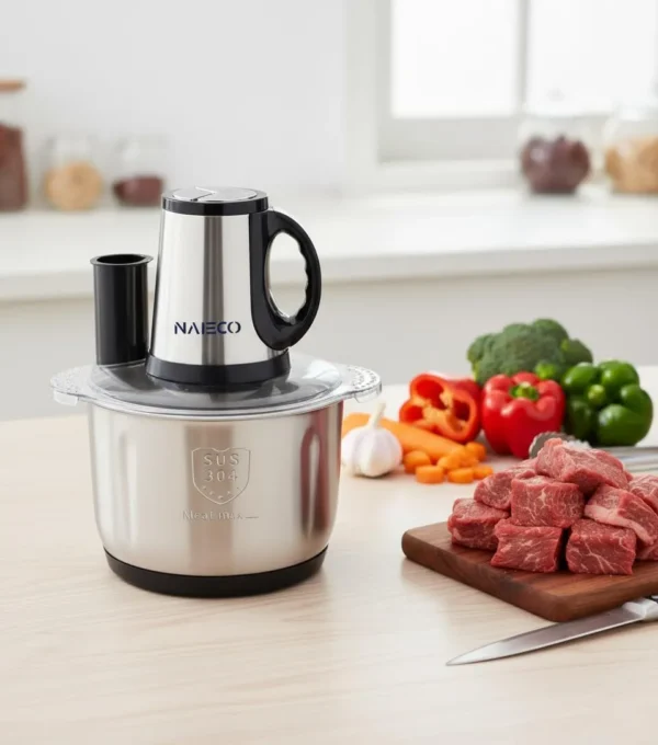 NAIECO 1000W Meat Grinder Electric, Food Processor 3L Stainless Steel Meat Blender Food Chopper for Meat, Meat Mincer with Stainless Steel 4 Blades (1000W, 3L)