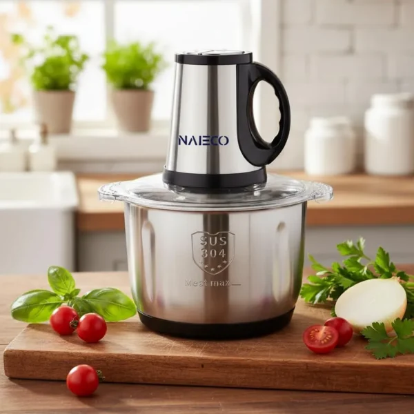 NAIECO Multi-Function food chopper,3 L Bowl, Blade,Easy to clean,Food Processor 3L Stainless Steel Meat Blender Food Chopper for Meat, Meat Mincer with Stainless Steel 4 Blades - Image 2