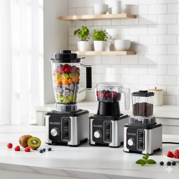 NAIECO 3 In 1 Blender, with Grinder and Food Chopper, 1200W Electric Blender, BPA-Free Chopper, for Smoothies, Ice Crush, Frozen Drinks, Coffee Powder, Meat and Vegetable, 3L - Image 5