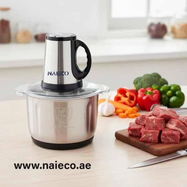 NAIECO Multi-Function food chopper,3 L Bowl, Blade,Easy to clean,Food Processor 3L Stainless Steel Meat Blender Food Chopper for Meat, Meat Mincer with Stainless Steel 4 Blades - Image 5