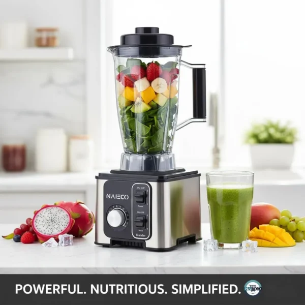 NAIECO 3 In 1 Blender, with Grinder and Food Chopper, 1200W Electric Blender, BPA-Free Chopper, for Smoothies, Ice Crush, Frozen Drinks, Coffee Powder, Meat and Vegetable, 3L - Image 4