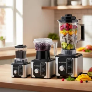 NAIECO 3 In 1 Blender, with Grinder and Food Chopper, 1200W Electric Blender, BPA-Free Chopper, for Smoothies, Ice Crush, Frozen Drinks, Coffee Powder, Meat and Vegetable, 3L